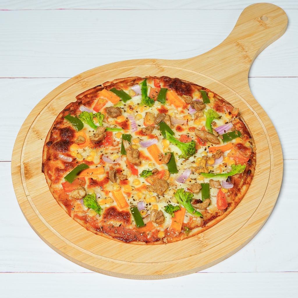 Chicken Vegetable Rice-Flour Pizza