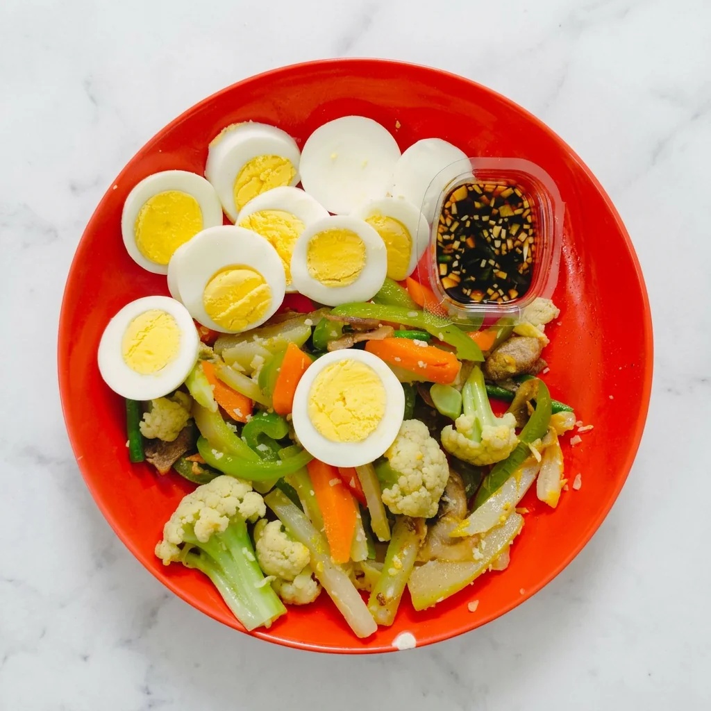 Simple Sautéed Vegetable Salad with 2 pcs Boiled Egg